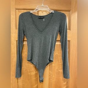 Charcoal long sleeve bodysuit